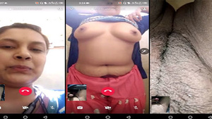 Desi village girl shows off her large melons in a video call