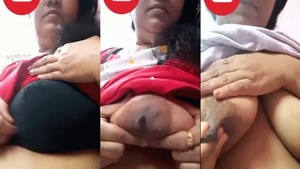Beautiful Tamil aunt shows off her big boobs