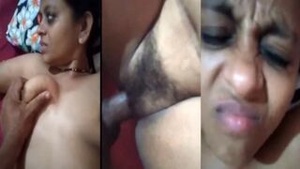 Close up of a hairy pussy being pounded in a homemade porn video.