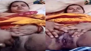A hot scene of a village bhabhi pleasuring herself and teasing her honey pot through a video call.