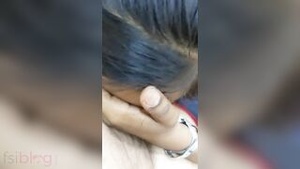 Desi housewife performs oral sex on her master at home.