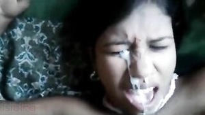 Deepthroat and blowjob from hot desi bhabhi Samaira in a South Indian sex video