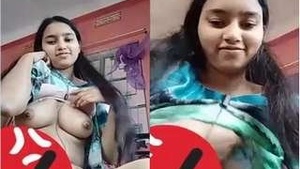 Hot Indian girl showing her breasts during a video call