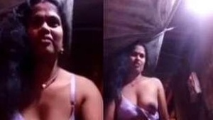Hot homemade video of a beautiful Indian woman breastfeeding and masturbating.