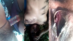 Outdoor sex in a rural setting in an MMS video
