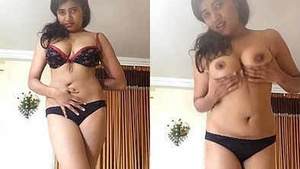 Close up of an indian girl exposing her breast and vagina