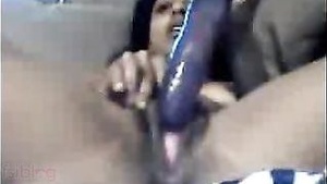 Young and amateur desi girl's solo masturbating experience with a dildo