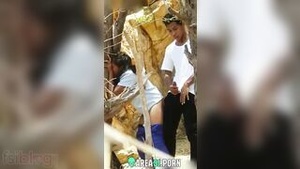 A naked couple caught in the act in the great outdoors in this desi MMS video.