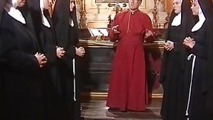 Six nuns in their habits having sex