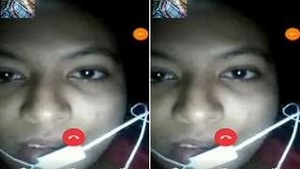 Beautiful Bengali woman exposing her breasts and vagina to her lover via video call.