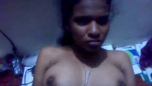 Married Indian woman from village has black hair