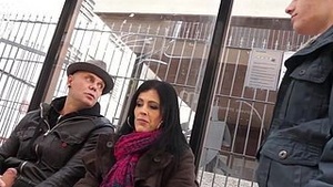 White-haired Spanish moms enjoying themselves on Sunday afternoon with DP action