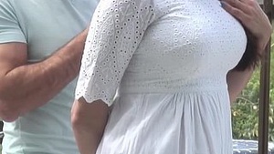 Sexy mature woman gets rid of her bloating and indulges in young pleasures.