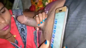 Giving a blowjob and a handjob