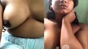 Beautiful girl with big Boobs showing her Boobs on Video call