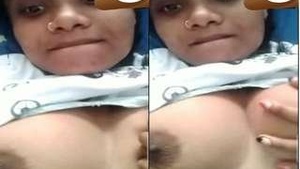 Tamil babe stripping and flaunting her big melons