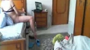 House wife masturbates because she is in the mood.