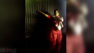 Bangladeshi beauty with her shaved pussy slowly putting on Desi sari