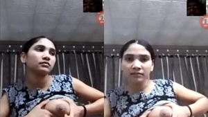 A Bengali woman enjoys solo pleasure with her natural breasts.