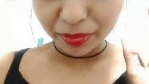 An Indian girl stripping during a video call