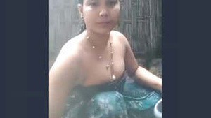 Indian village woman bathing scenes
