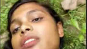 A beautiful woman having a sensual outdoor experience with soft-core sex scenes.