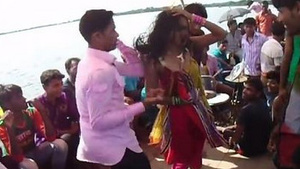 Young Indian woman dancing in the boot at the picnic-sensitive area.