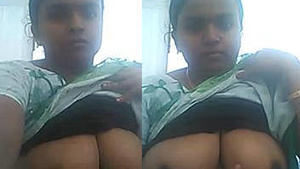 Aunt from a MalayALI family shows her big melons they offer a nice view.