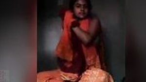 A beautiful Bengali woman performs on a live webcam for her lover.
