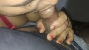 Pretty hot wife gives great blow job to her husband until he cums.