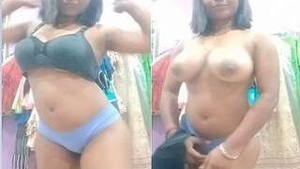 A hot Indian girl from a rural area exposed her body and liked rough sex with boyfriend.