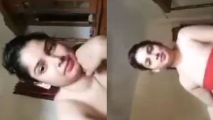 Village bhabhi from Bangladesh exposes her big chest in this video.