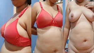 An Indian house wife with extra weight strips on cam, infidelity.