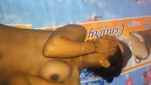 A beautiful African American woman has sex with her loved one.