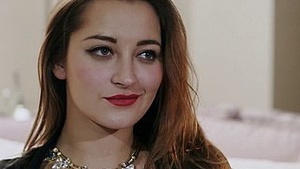 Three women have a pleasant time during an explicit gang bang.