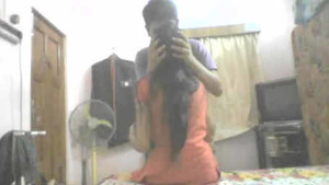 Kolkata lovers indulging in steamy blowjob and kiss in the bedroom while being filmed by the boyfriend