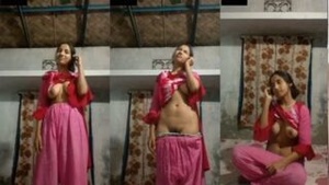 A shy Bangladeshi womanundress and reveal her breasts and vagina