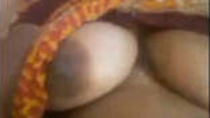 A village babe exposing her breasts and private parts.