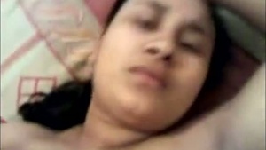 Big breasted college girl in missionary sex with her man