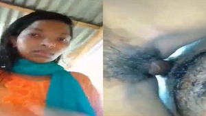 Beautiful woman from an Assamese village having sex outside.