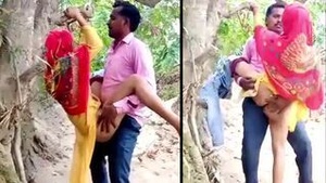 Outdoor Indian sex: caught in the act in the woods