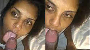 Young Indian girl gives blow job, has doggy style sex and swallows cum