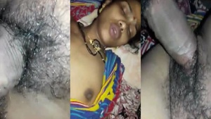 An Indian maid with a hairy private part has hard sex.