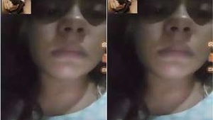 Pretty Indian girl revealing her breasts during a video call