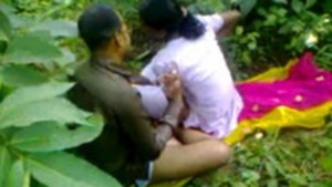An Indian couple caught in the act outdoors.