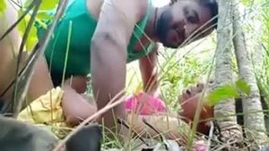 Young lovers enjoyhot sex in a rice field