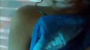Beautiful girlfriend shows her big boobs during a live video call.