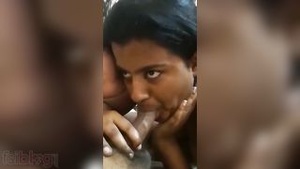 Pretty Sri Lankan woman gives her boss a deep blow job