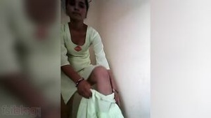 Pretty farm girl shares hot video of her playing with her kitty alone in the bedroom