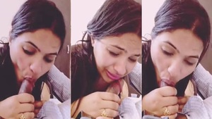 Sexy hot Indian woman giving a blow job